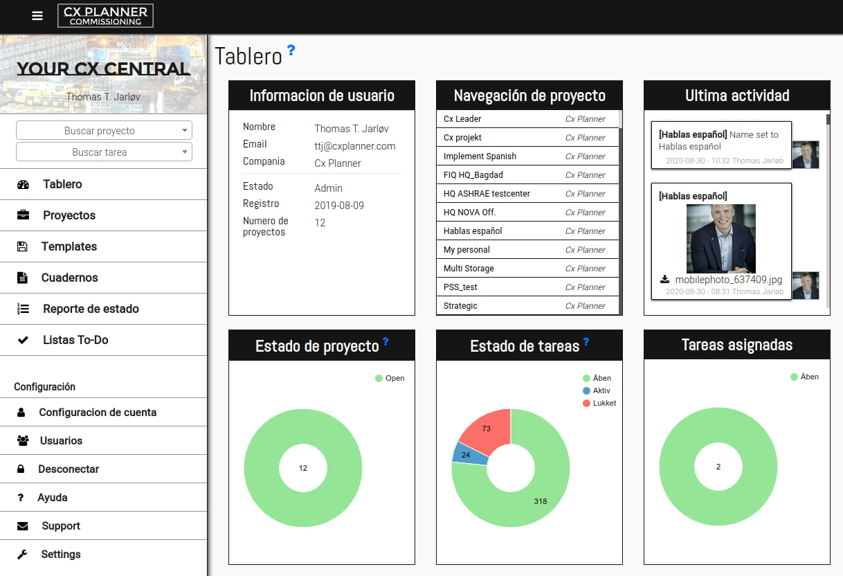 CxPlanner now support Spanish