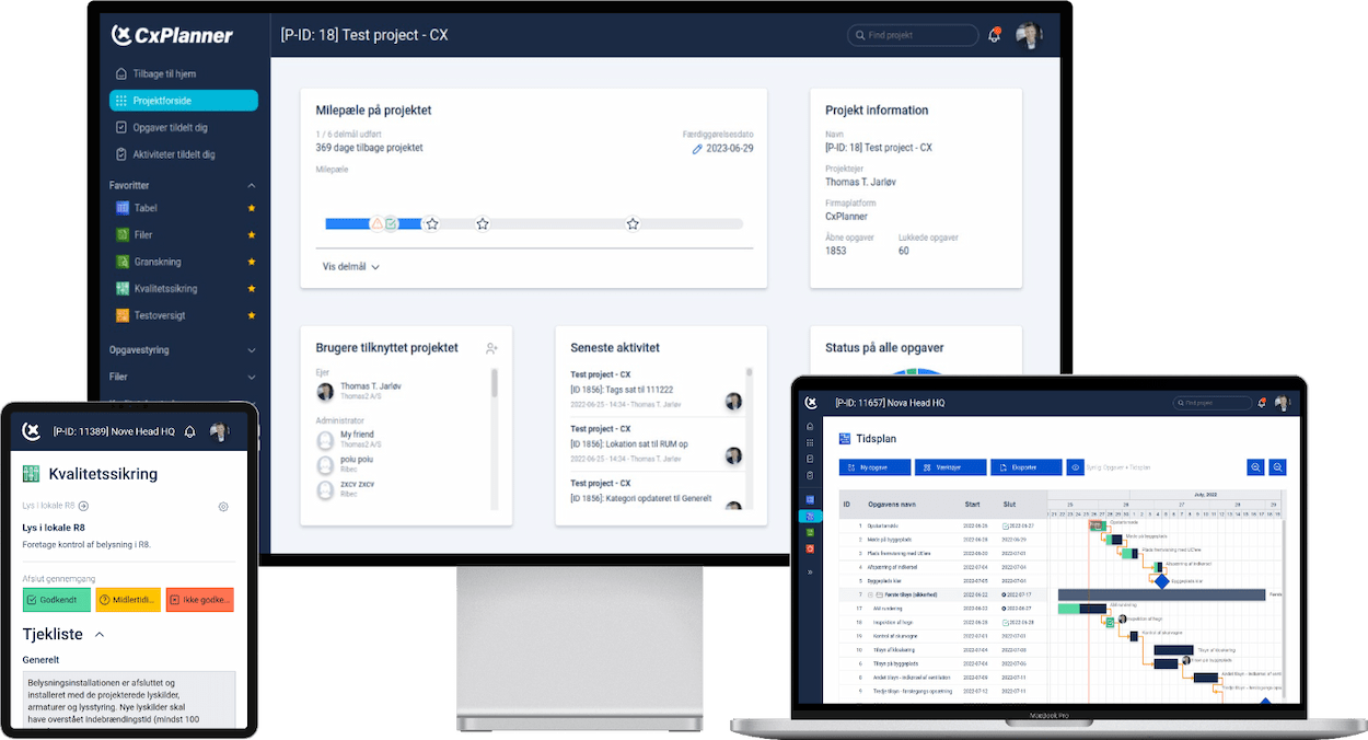 CxPlanner on mobile devices, tablets and laptops