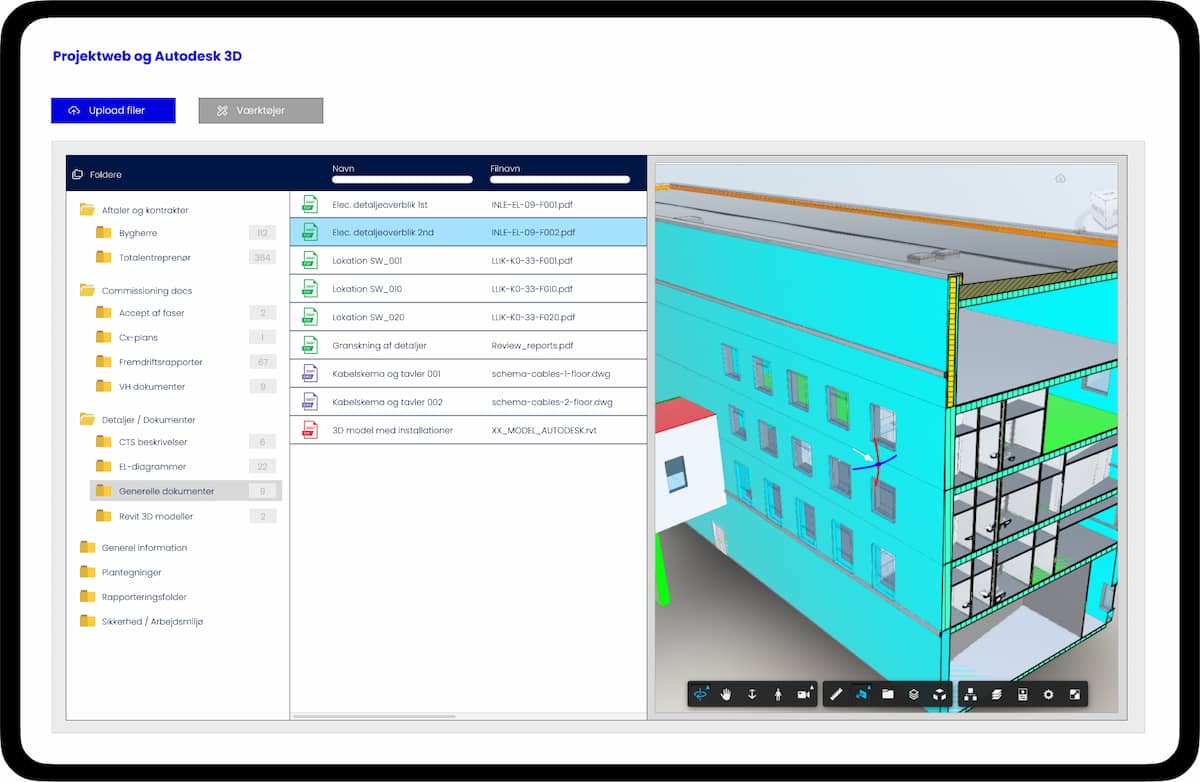 3D model viewer med Autodesk Revit og IFC filer