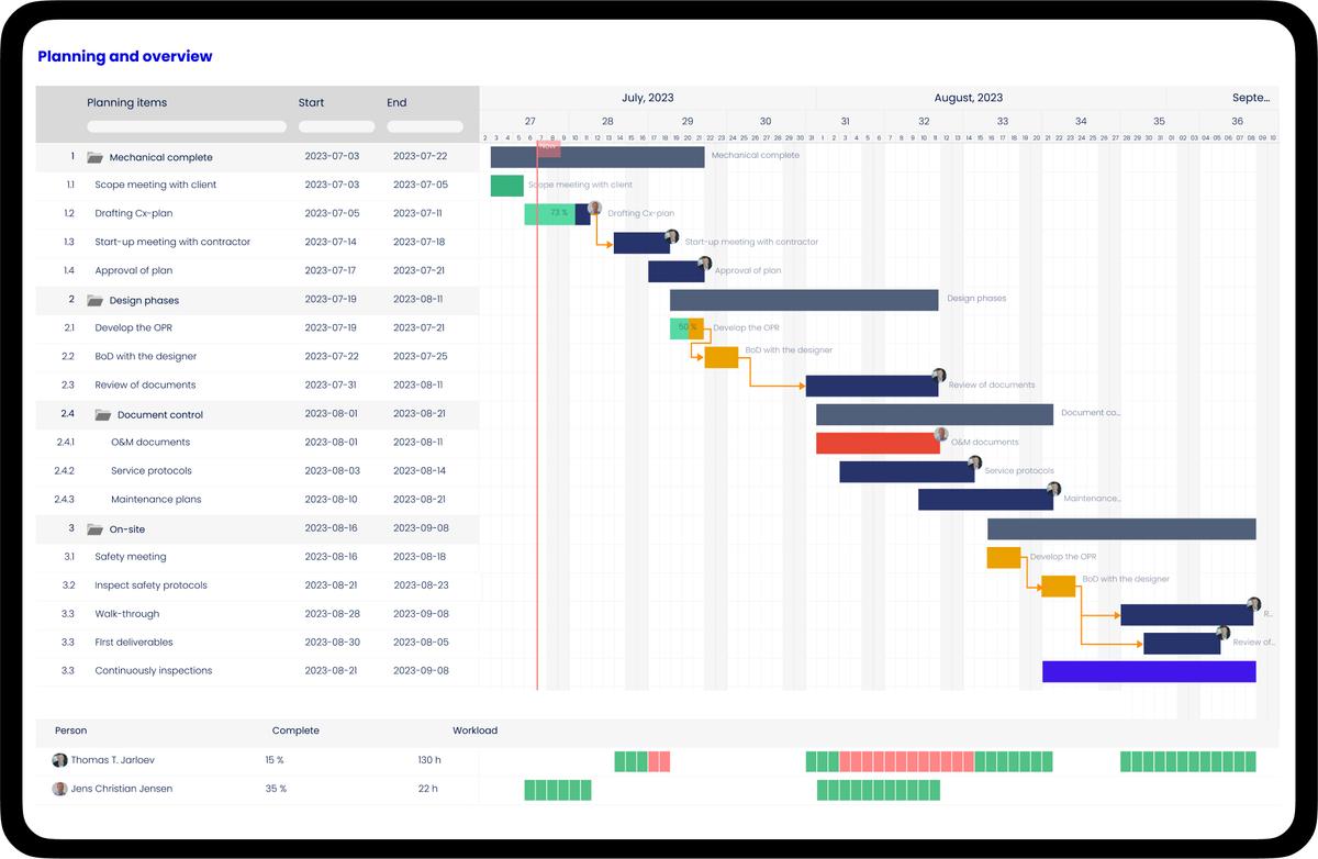 Punch list and issue management